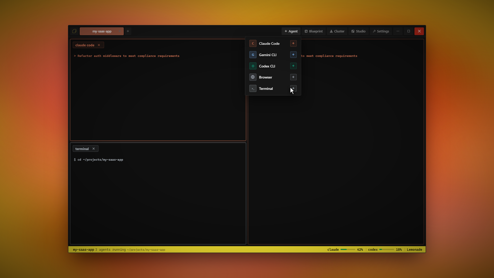 8 agents running in grid